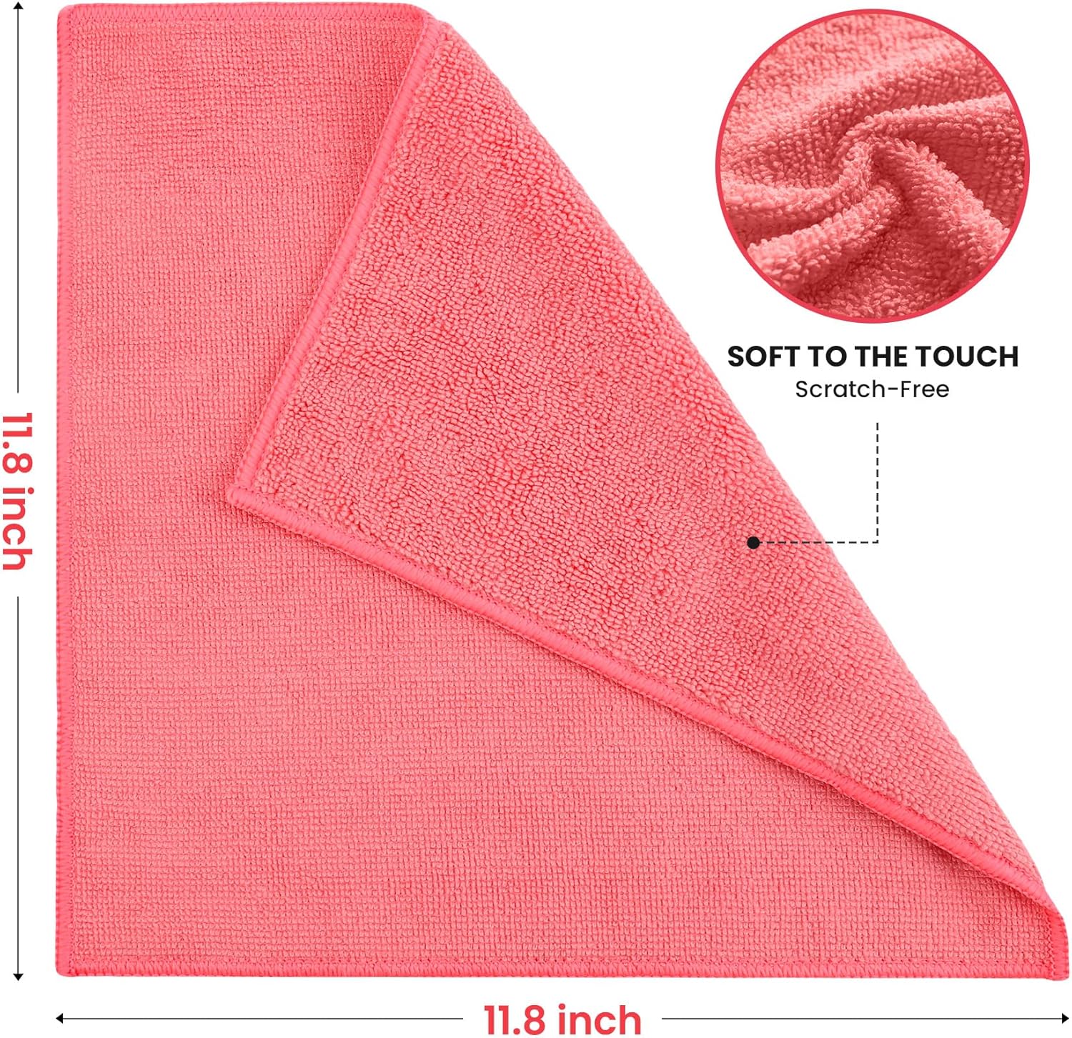 Toffler Space - Color-Coded Microfiber Cleaning Cloths, 12-Pack